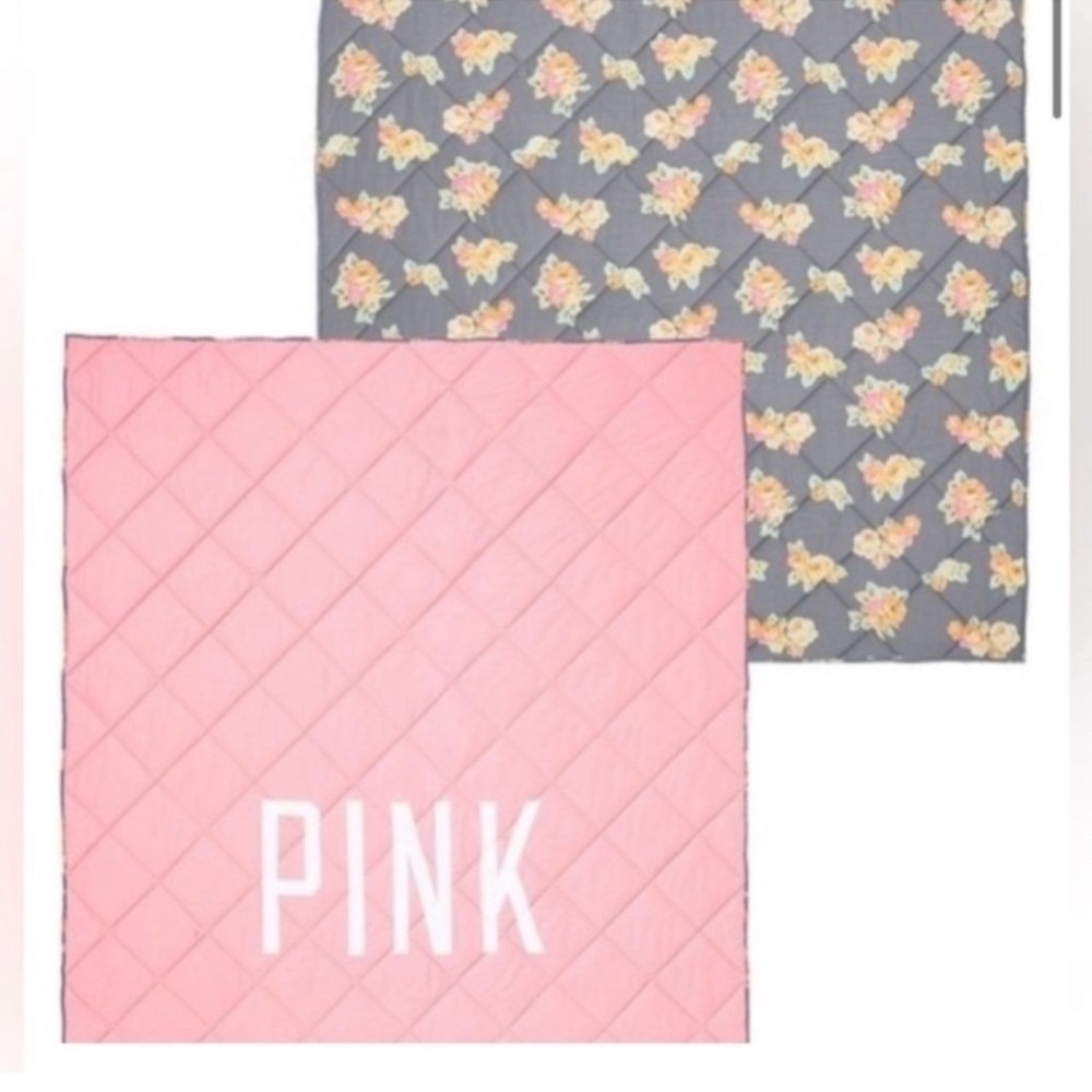 New 4 pcs Floral Gray / Pink Bedding Set